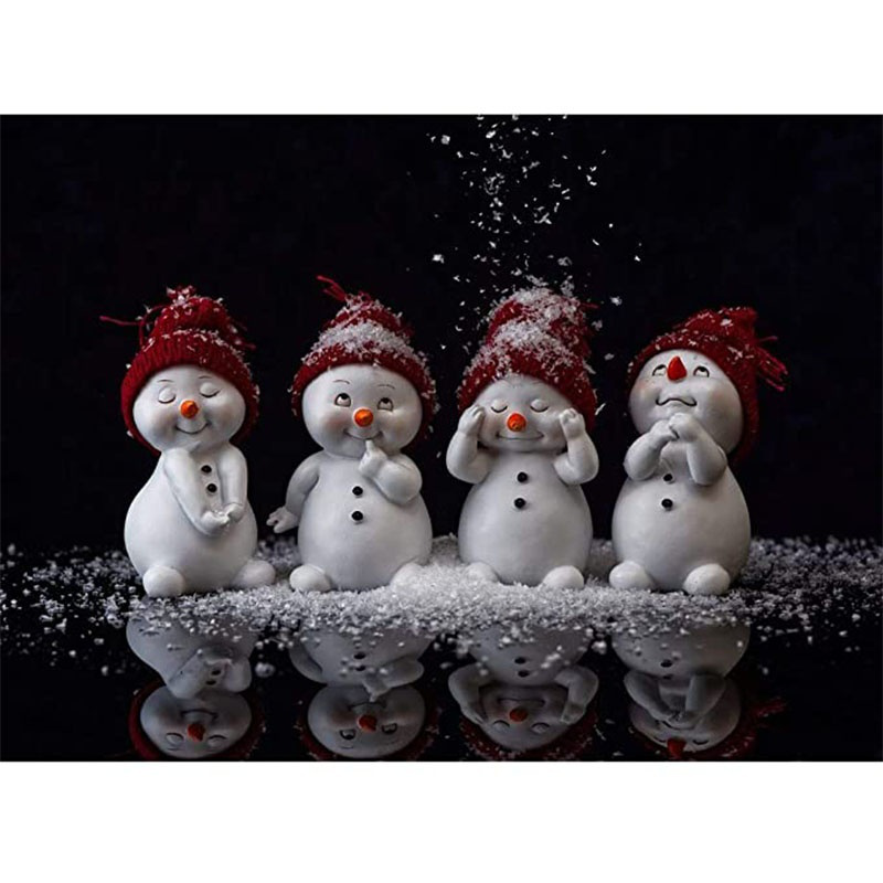 Four snowmen | Full Round Diamond Painting Kits