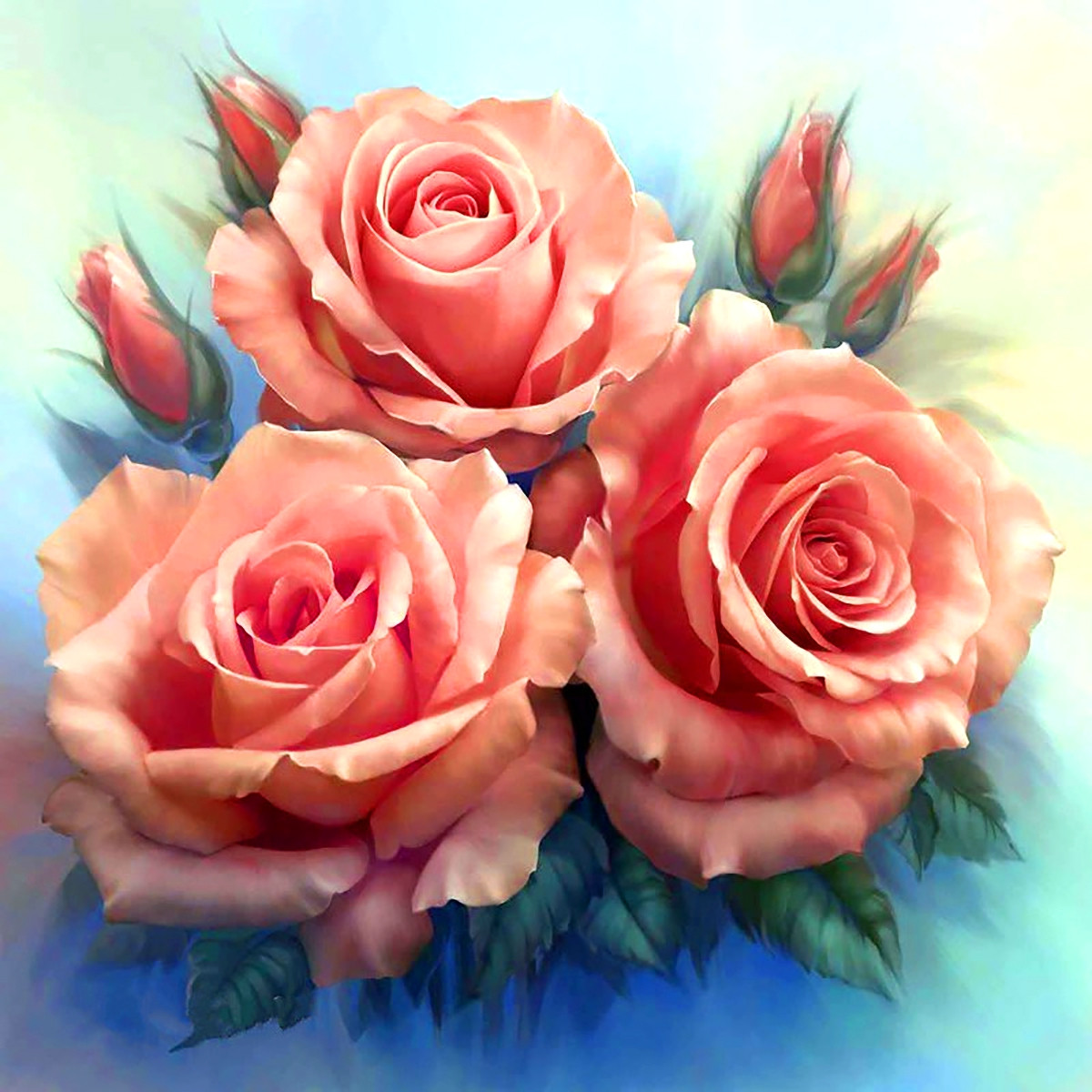 Pink Rose  | Full Round Diamond Painting Kits