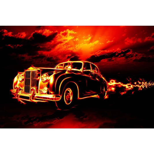 Fire car  | Full Round Diamond Painting Kits