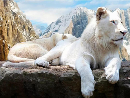 White lion | Full Round Diamond Painting Kits