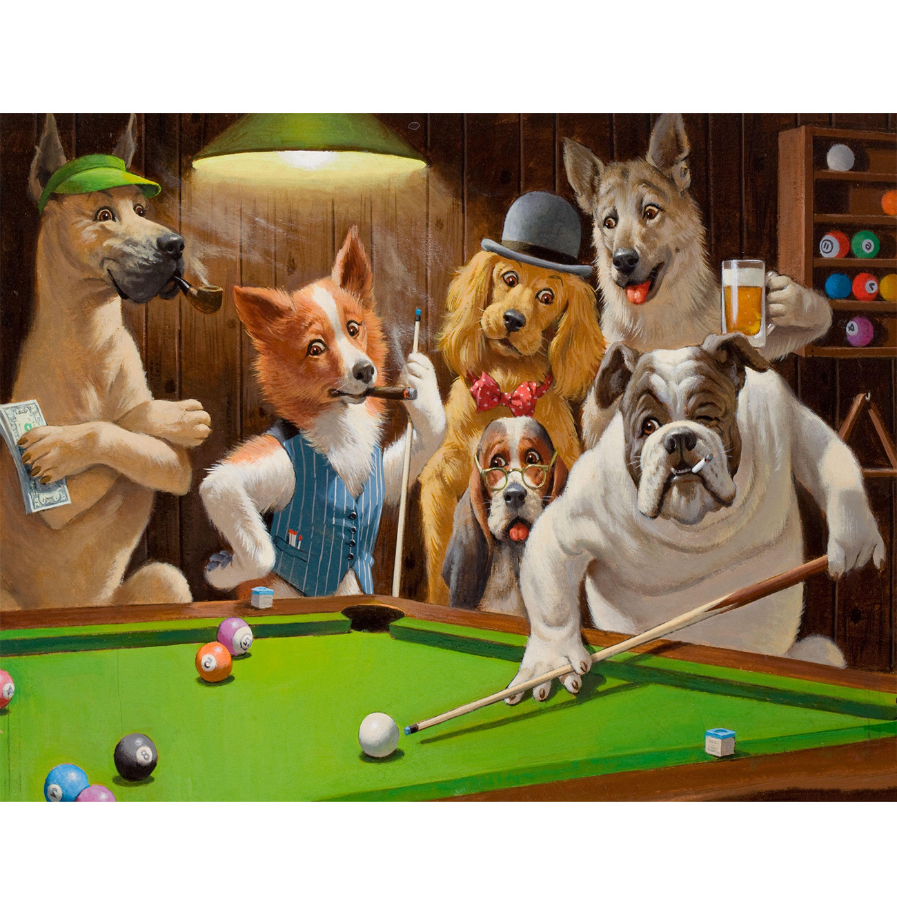 Animaux billard | Kits complets de peinture au diamant rond 