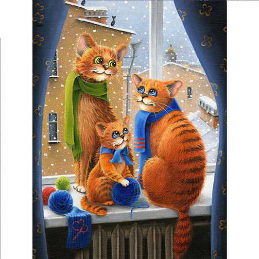 Three kittens | Full Round Diamond Painting Kits