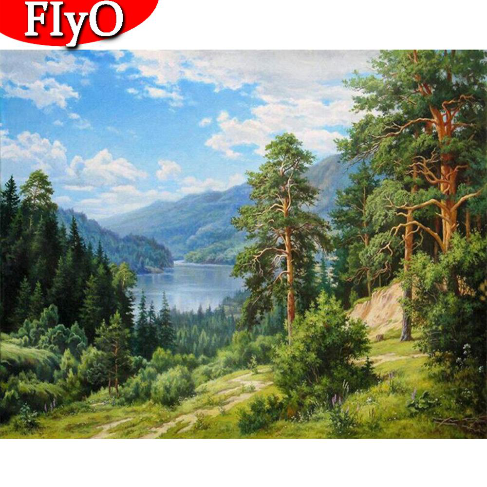 Forest lake | Full Round Diamond Painting Kits