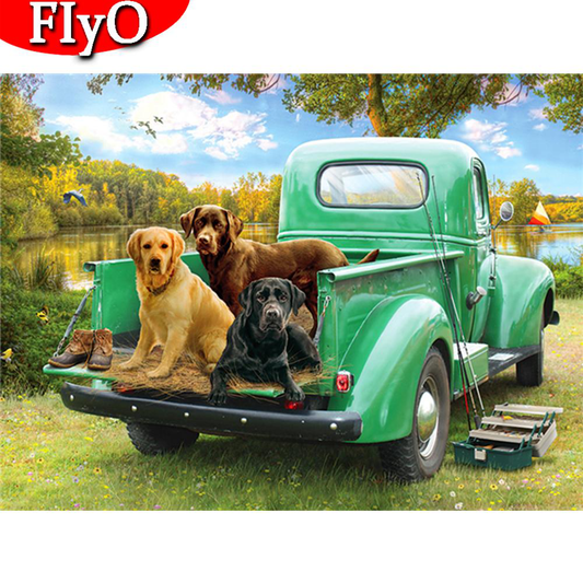 Retro truck | Full Round Diamond Painting Kits