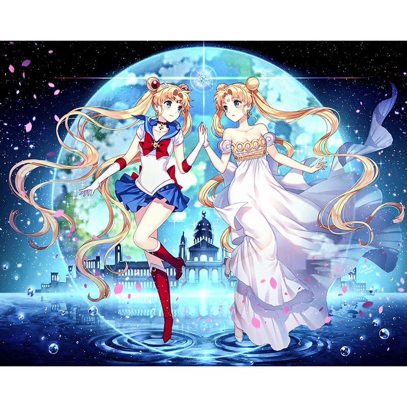 Sailor Moon | Kits complets de peinture au diamant rond 