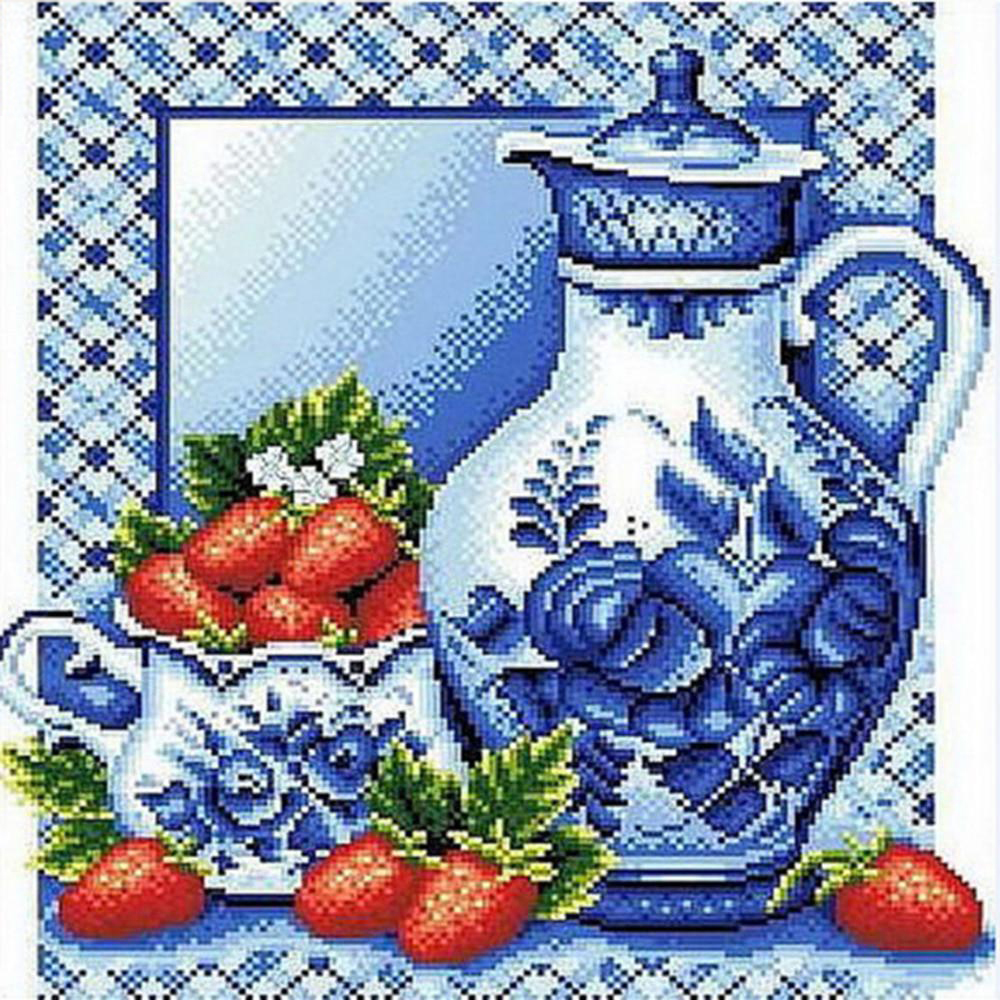 Blue and white porcelain teapot | Full Round Diamond Painting Kits