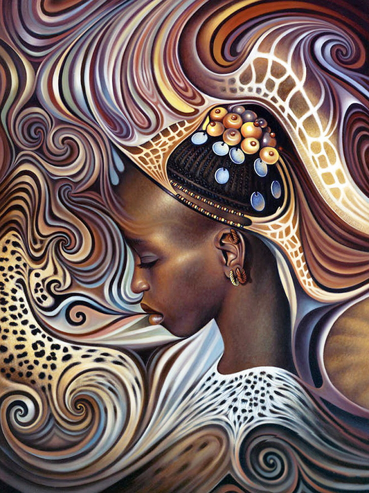 femme africaine | Kits complets de peinture au diamant rond