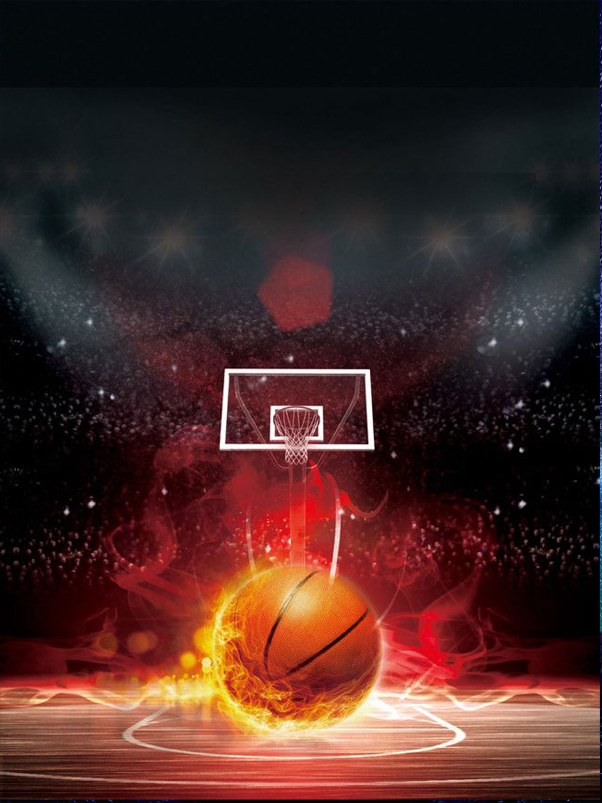 Burning basketball | Full Round Diamond Painting Kits