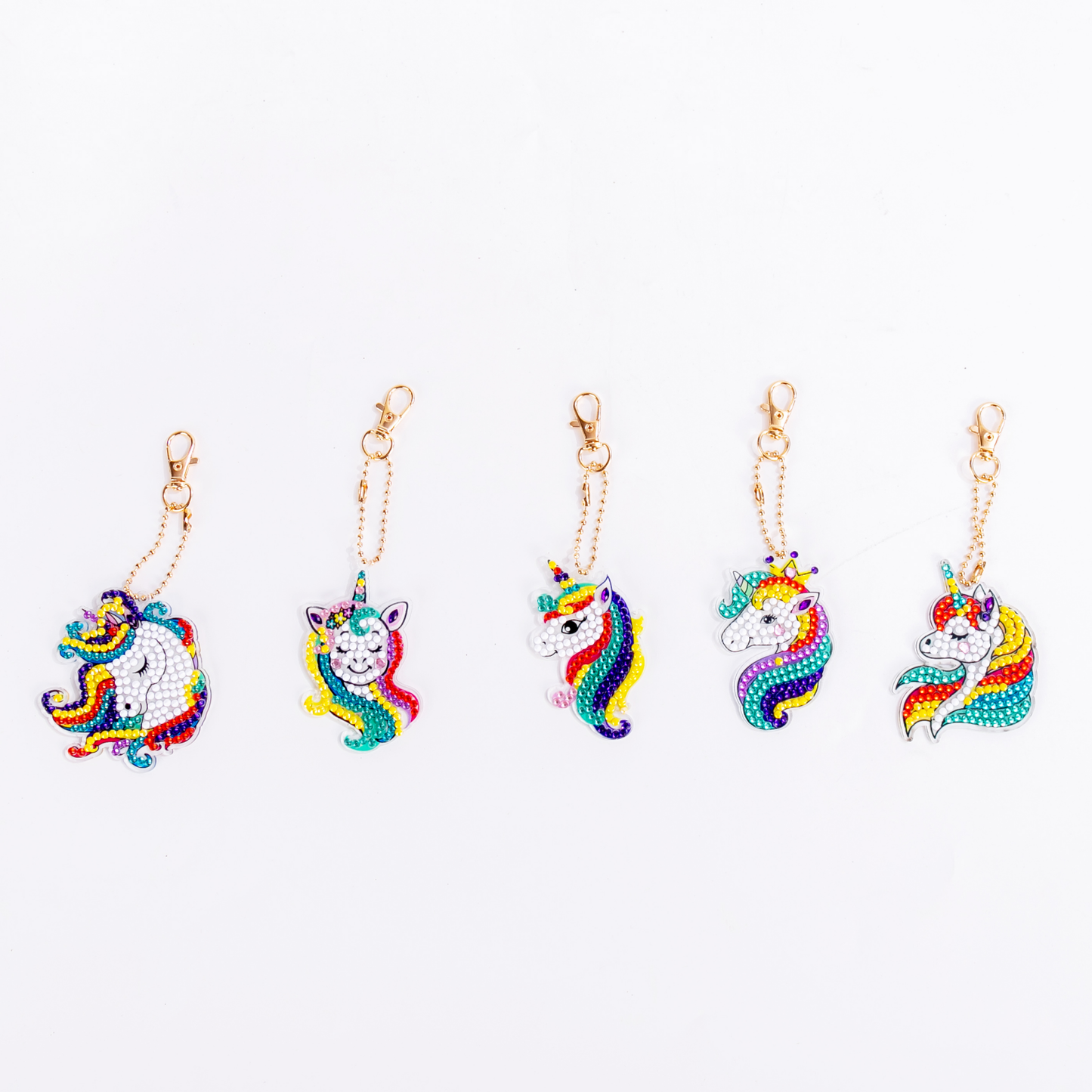 One-sided sticker special diamond painted keychain key ring-Rainbow Trojan