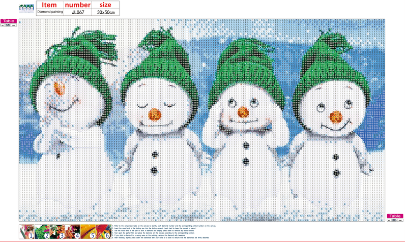 Snowman | Full Round Diamond Painting Kits