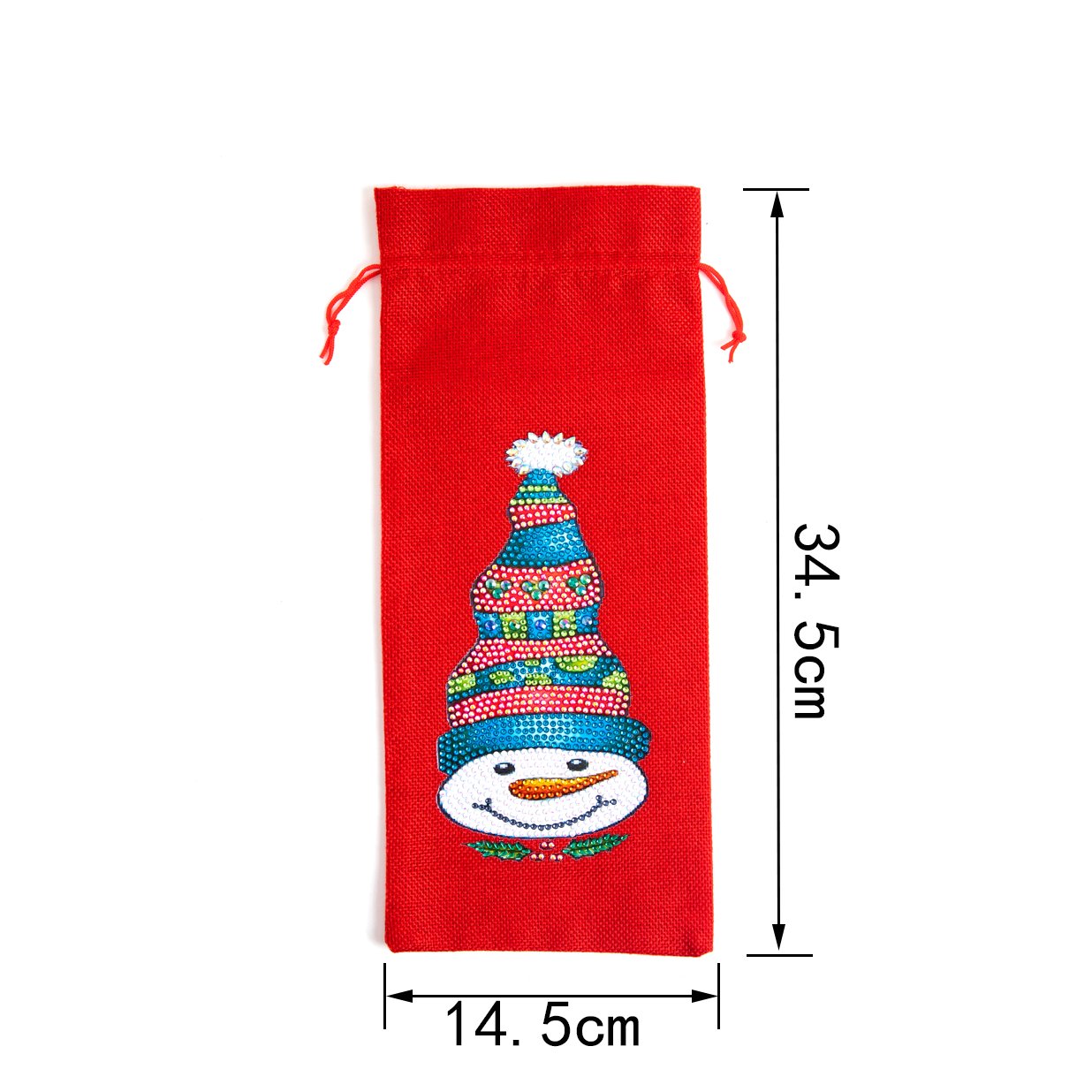 DIY Diamond Christmas Decoration | Snowman | Red Wine Gift Bag