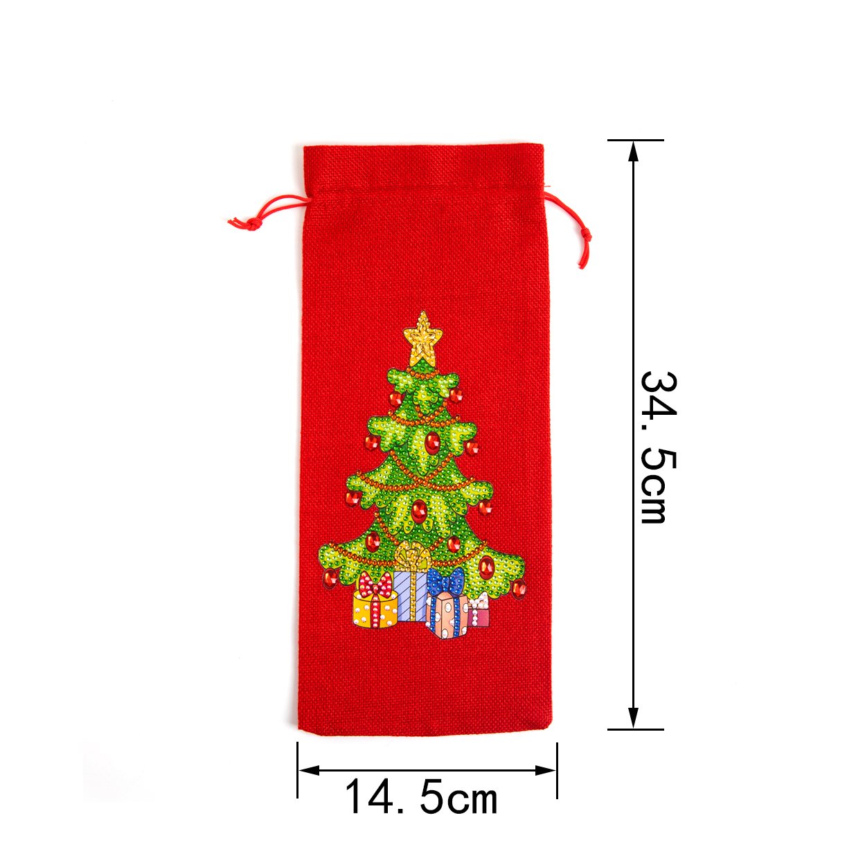 DIY Diamond Christmas Decoration | Christmas tree | Red Wine Gift Bag