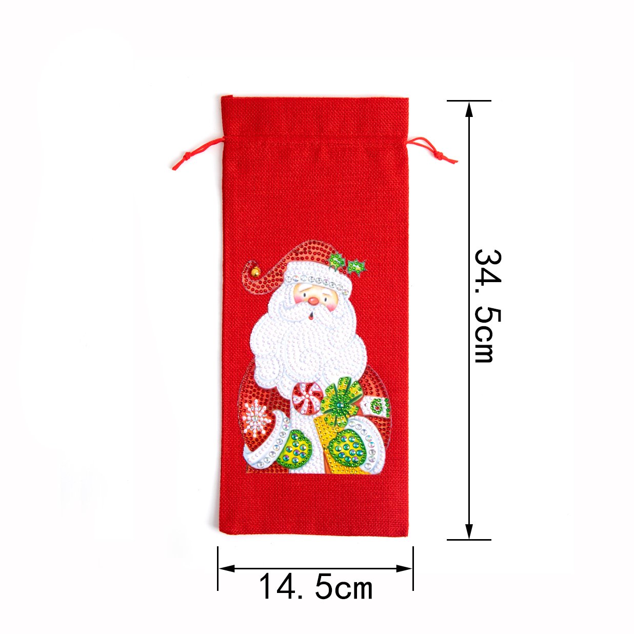 DIY Diamond Christmas Decoration | Santa claus | Red Wine Gift Bag