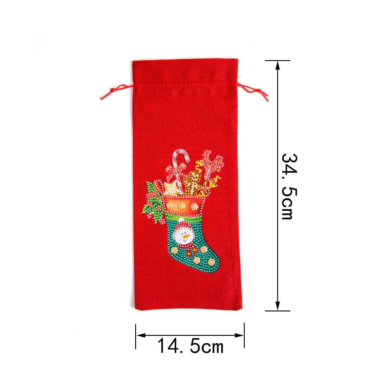 DIY Diamond Christmas Decoration | Christmas stocking | Red Wine Gift Bag