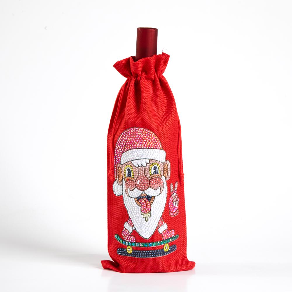 DIY Diamond Christmas Decoration | Grandpa christmas | Red Wine Gift Bag