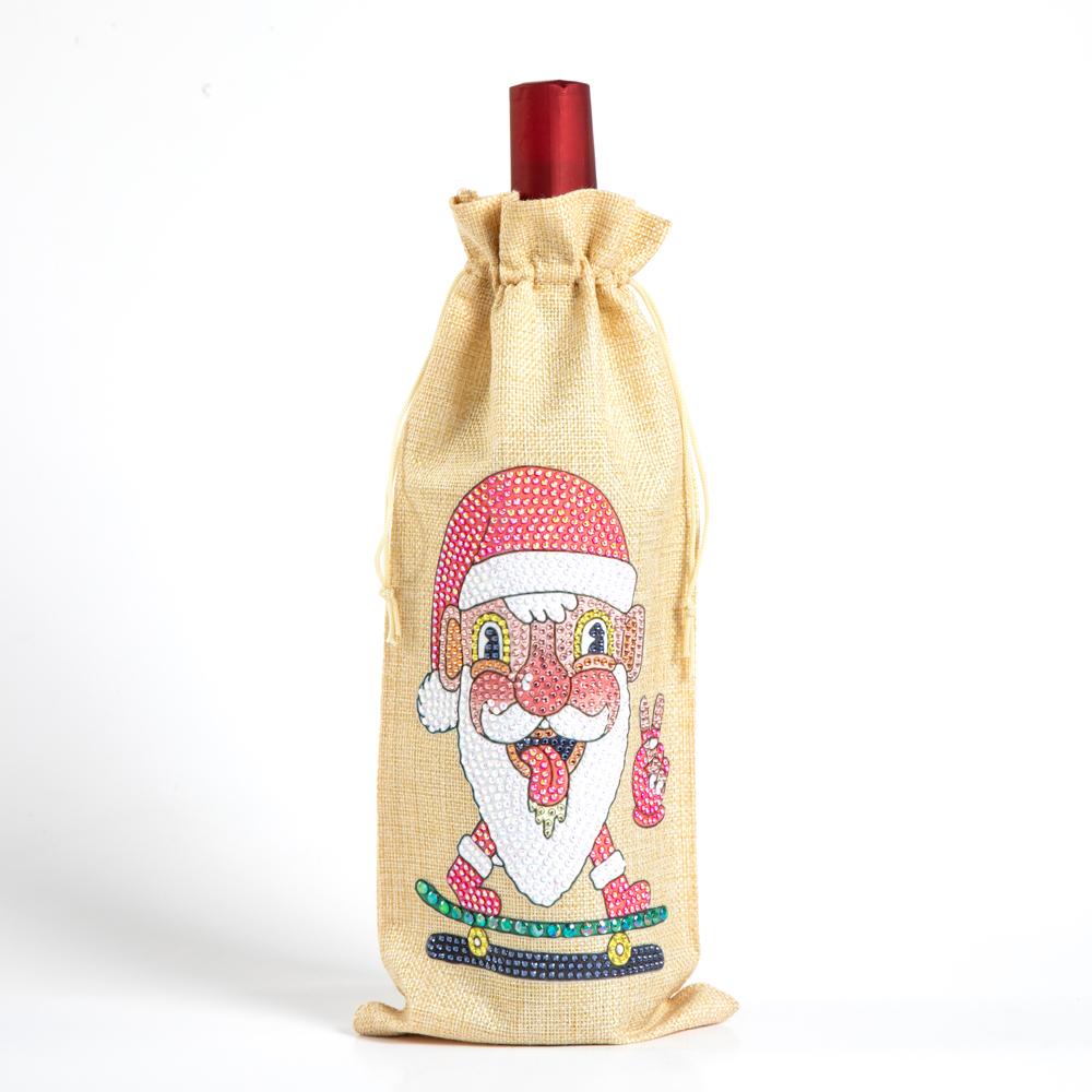 Décoration de Noël diamant bricolage | Papy noël | Sac Cadeau Vin Rouge