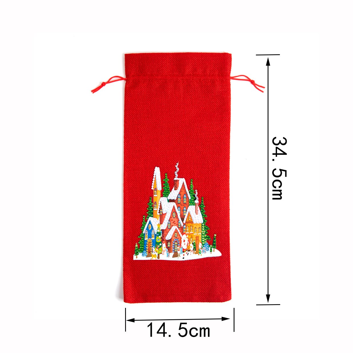 DIY Diamond Christmas Decoration | Christmas house | Red Wine Gift Bag