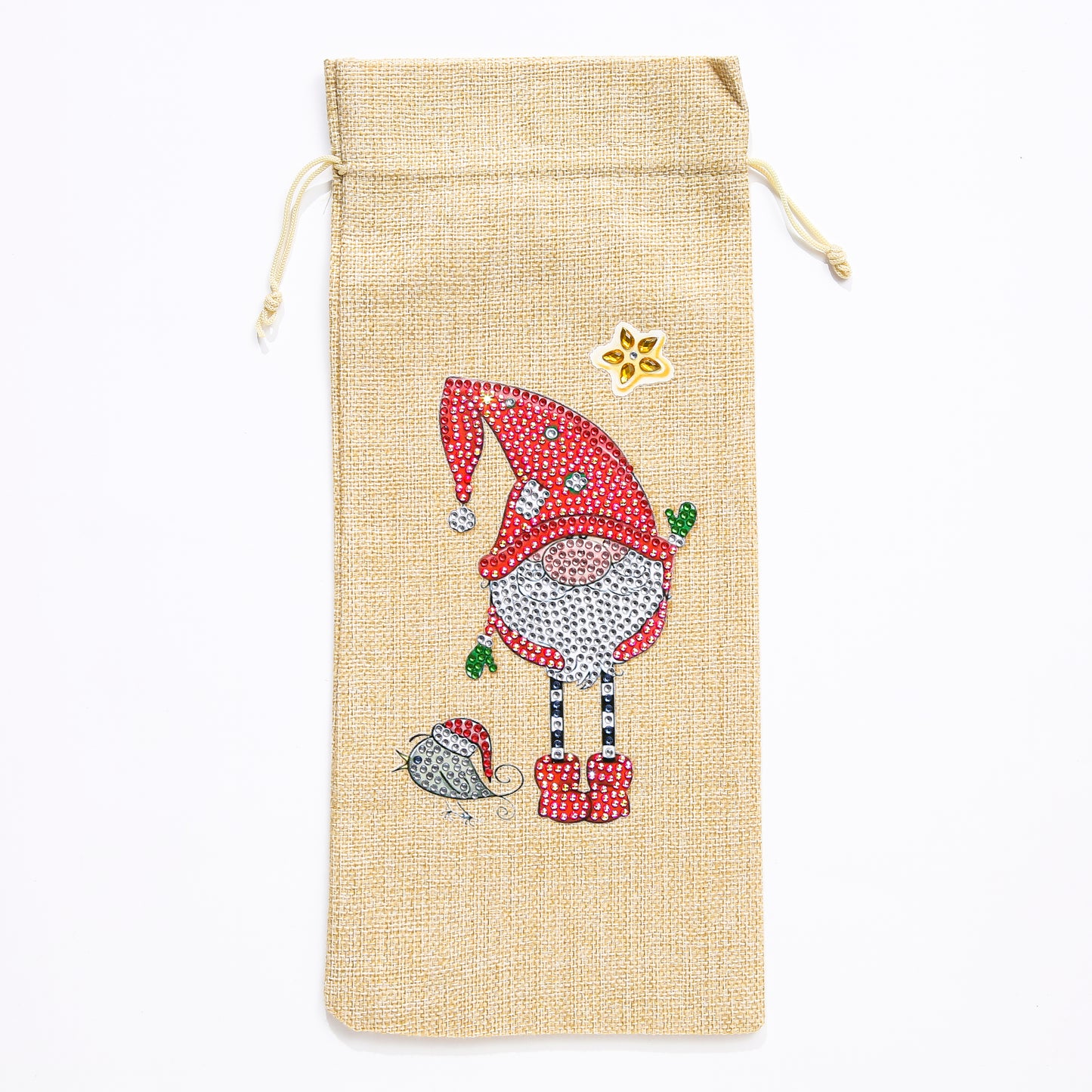 DIY Diamond Christmas Decoration | Gnome | Red Wine Gift Bag