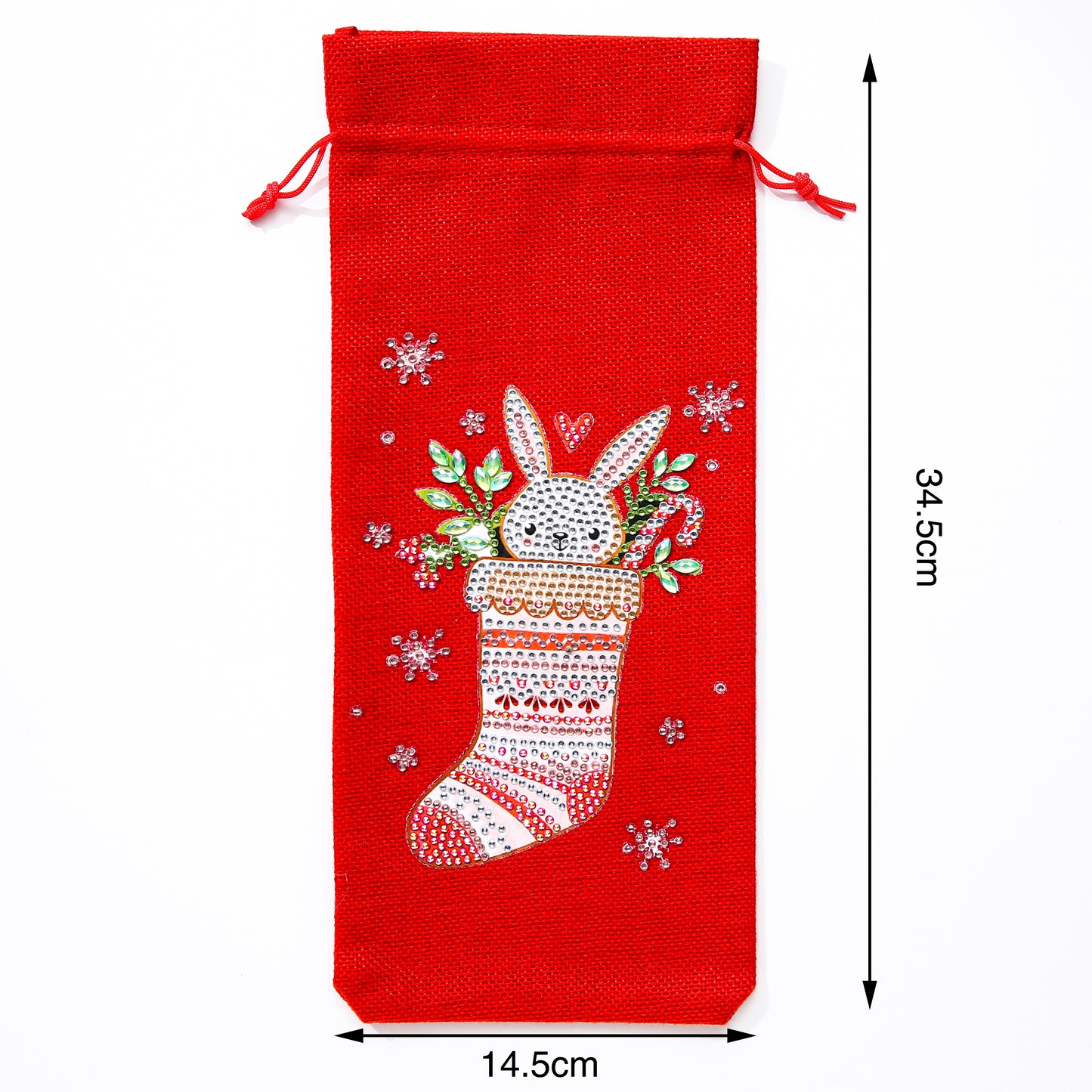 DIY Diamond Christmas Decoration | Christmas Stocking | Red Wine Gift Bag