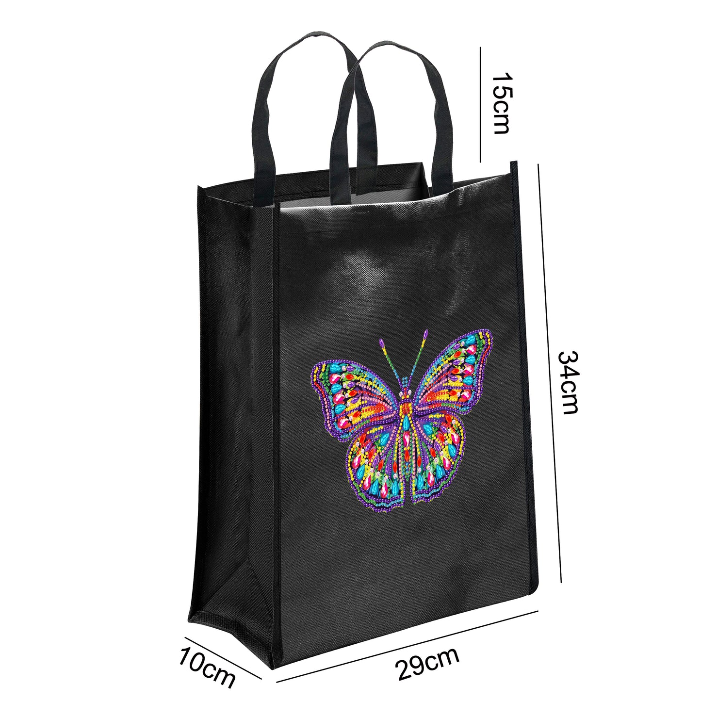 DIY Diamond Painting Black Eco Bag-Butterfly