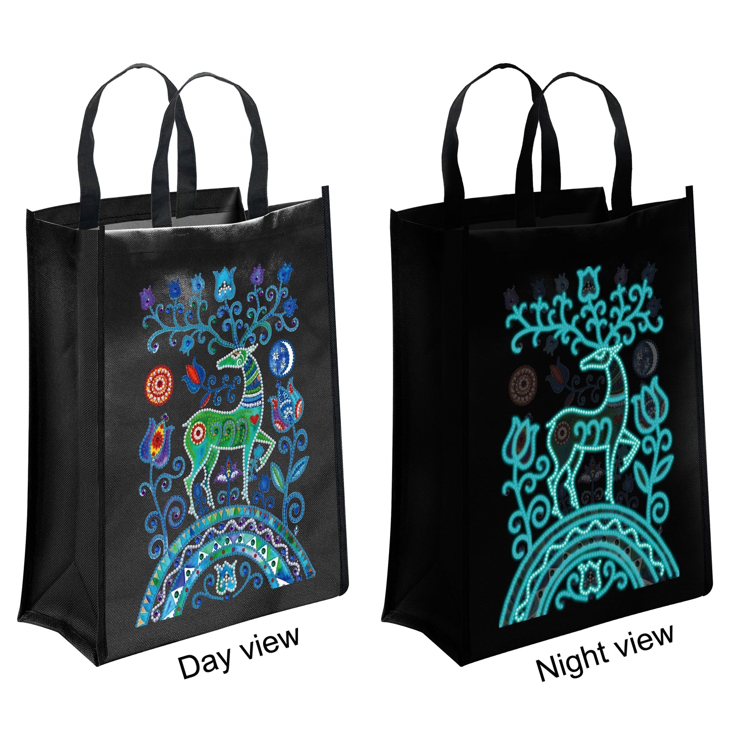 DIY Diamond Painting Black Eco Bag-Deer