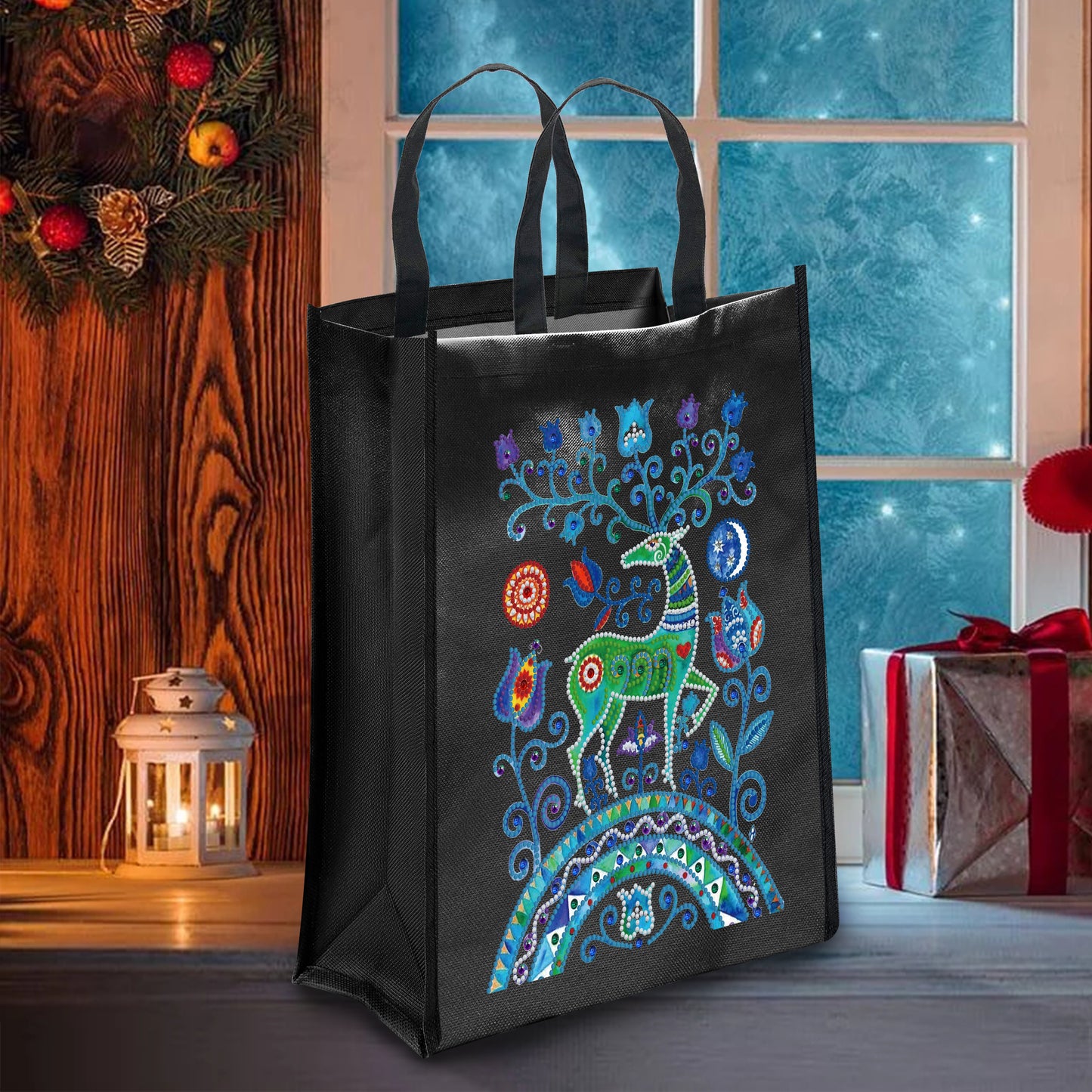 DIY Diamond Painting Black Eco Bag-Deer