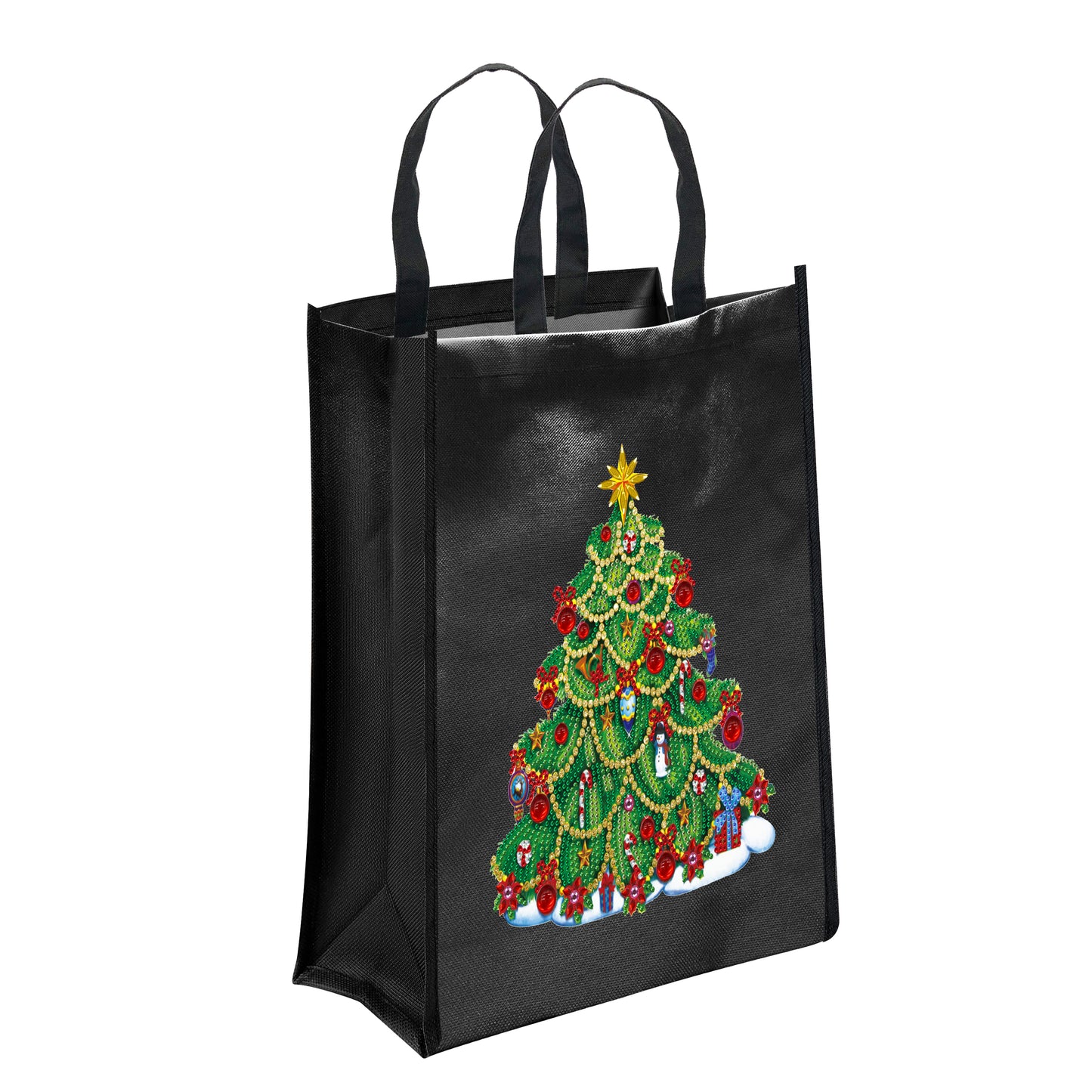 DIY Diamond Painting Black Eco Bag-Christmas Tree