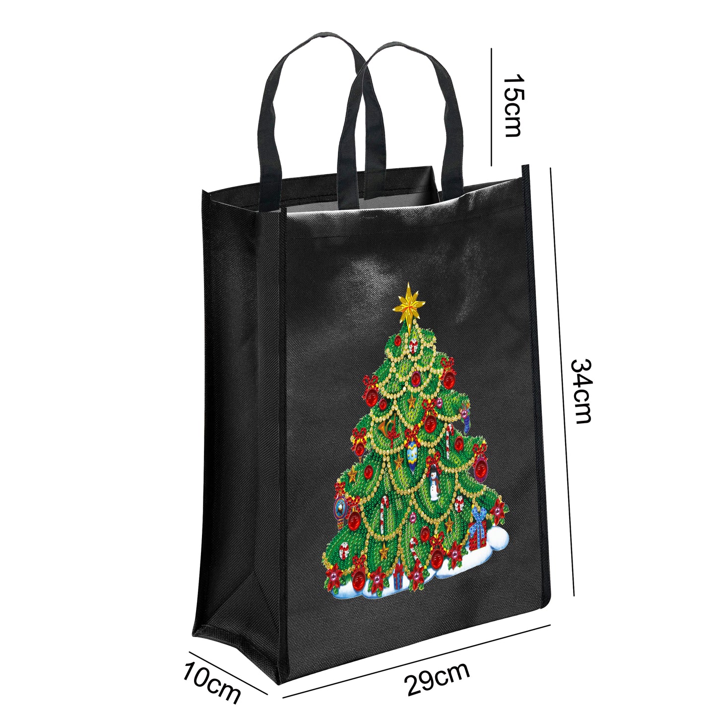 DIY Diamond Painting Black Eco Bag-Christmas Tree