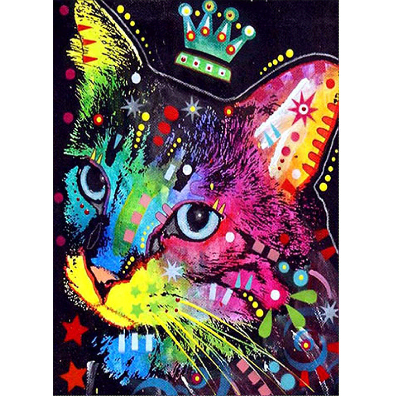Colorful Cat  | Full Round Diamond Painting Kits