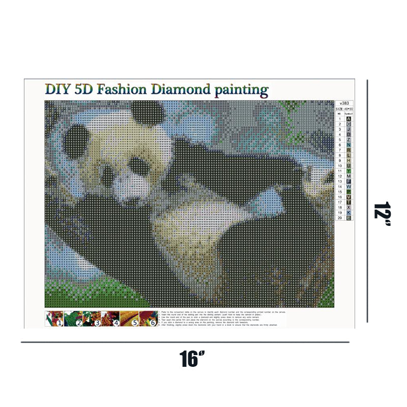 Panda On The Tree  | Full Round Diamond Painting Kits