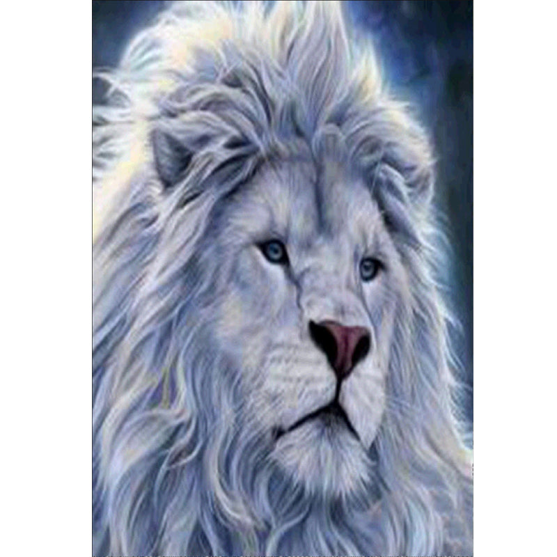 White  Lion  | Full Round Diamond Painting Kits