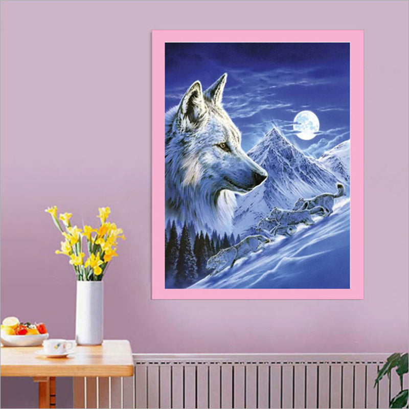 Moon Wolf  | Full Round Diamond Painting Kits
