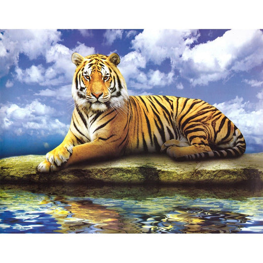 Tigre | Kits complets de peinture au diamant rond 