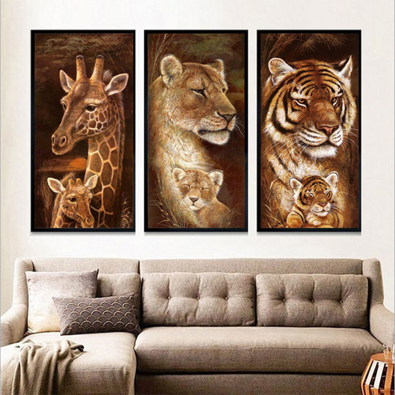 Lion  Family  | Full Round Diamond Painting Kits