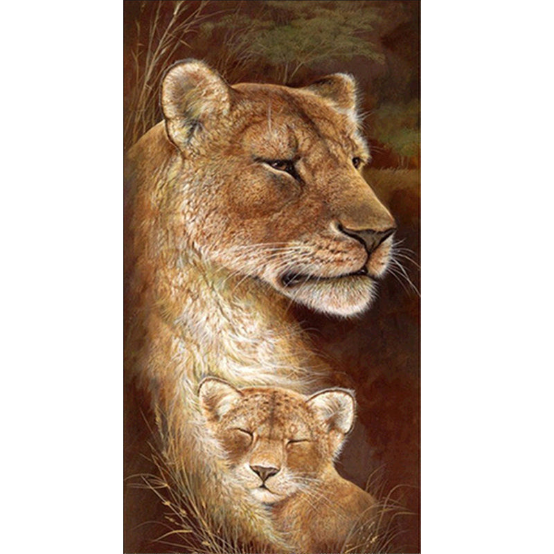 Lion  Family  | Full Round Diamond Painting Kits