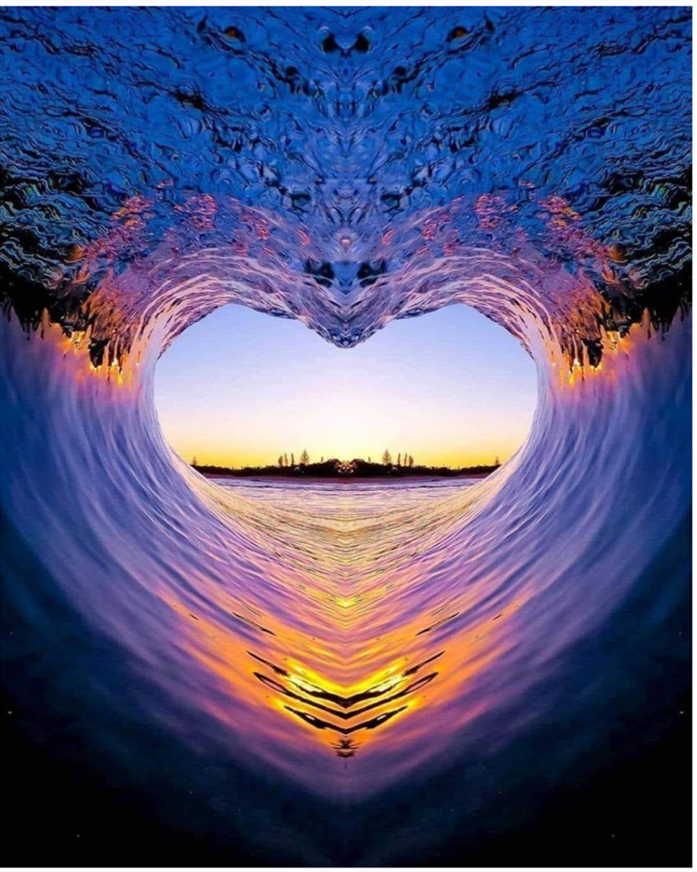 Heart shaped sunset | Full Round Diamond Painting Kits