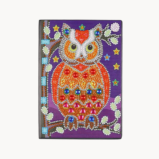 A5 5D Notebook DIY Partie Forme Spéciale Strass Journal Journal | Hibou