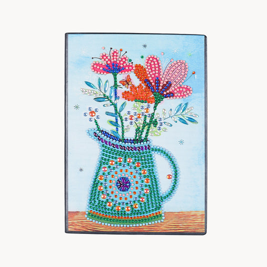 A5 5D Notizbuch DIY Teil Spezielle Form Strass Tagebuch | Vase mit Blumen