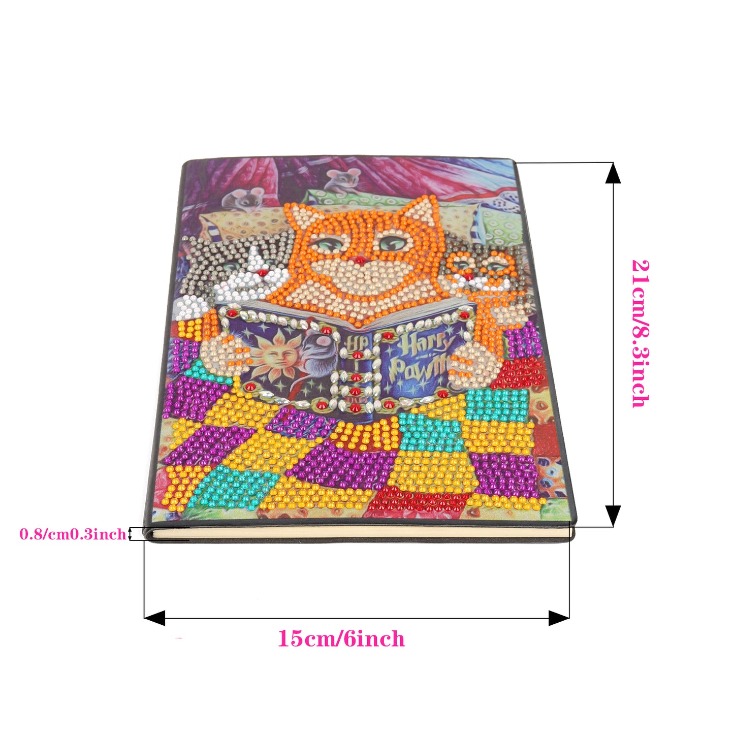 A5 5D Notizbuch DIY Teil Spezielle Form Strass Tagebuch | Katze
