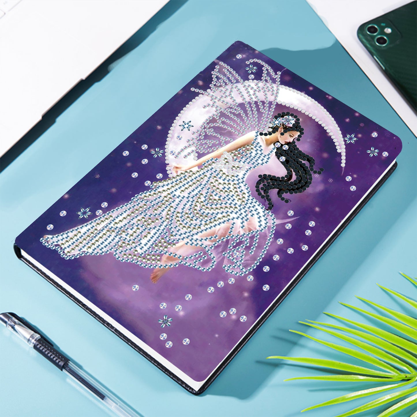 A5 5D Notebook DIY  Special Shape Rhinestone Diary Book | Moon Girl