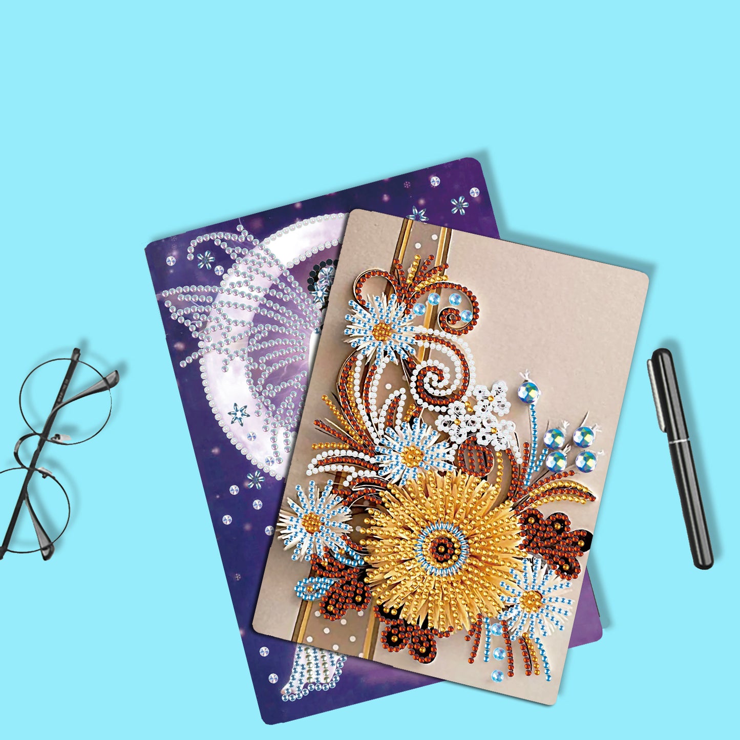 A5 5D Notebook DIY  Special Shape Rhinestone Diary Book | Flower