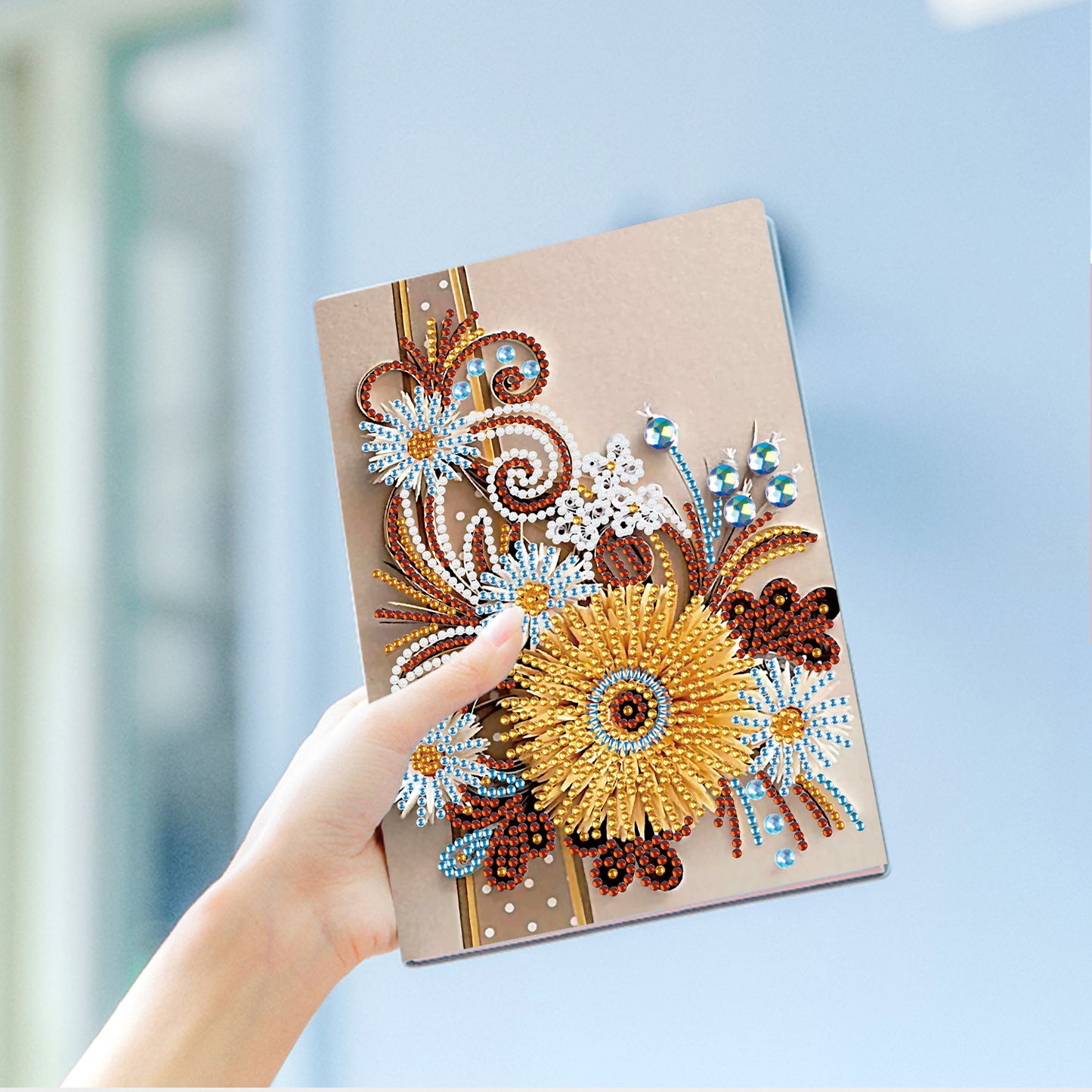 A5 5D Notebook DIY  Special Shape Rhinestone Diary Book | Flower