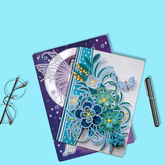 A5 5D Notebook DIY Forme Spéciale Strass Journal Journal | Fleur 