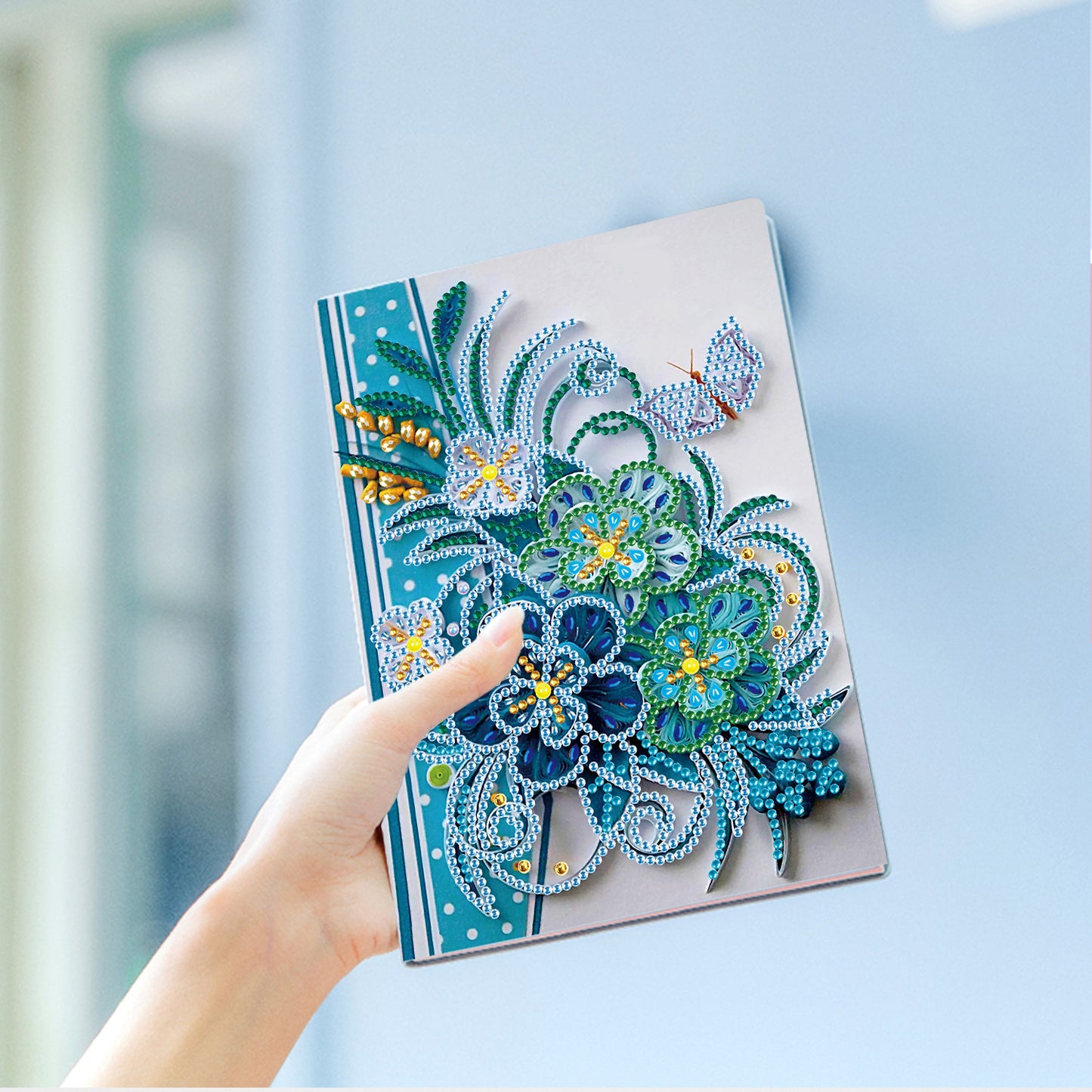 A5 5D Notebook DIY  Special Shape Rhinestone Diary Book | Flower