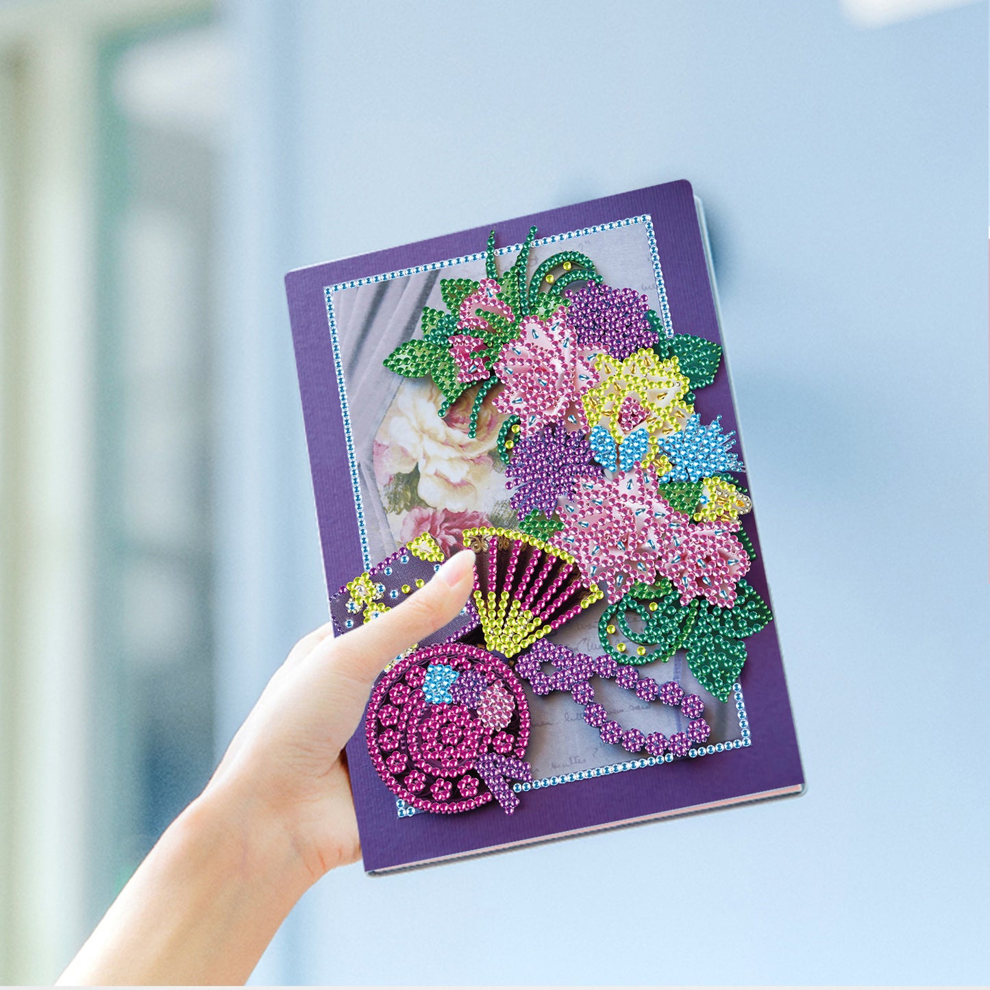 A5 5D Notebook DIY  Special Shape Rhinestone Diary Book | Flower