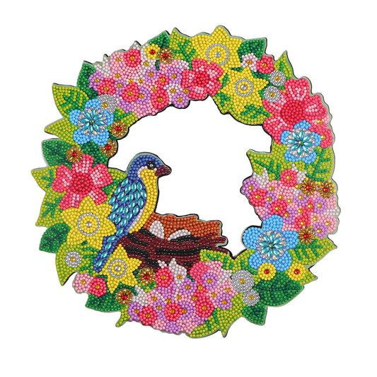 DIY Diamond Painting Wreath - Bird