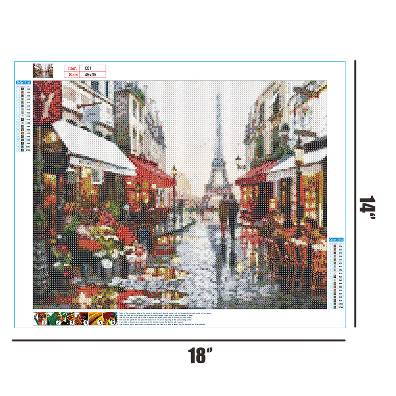 Romantic Paris Streets   | Full Round Diamond Painting Kits