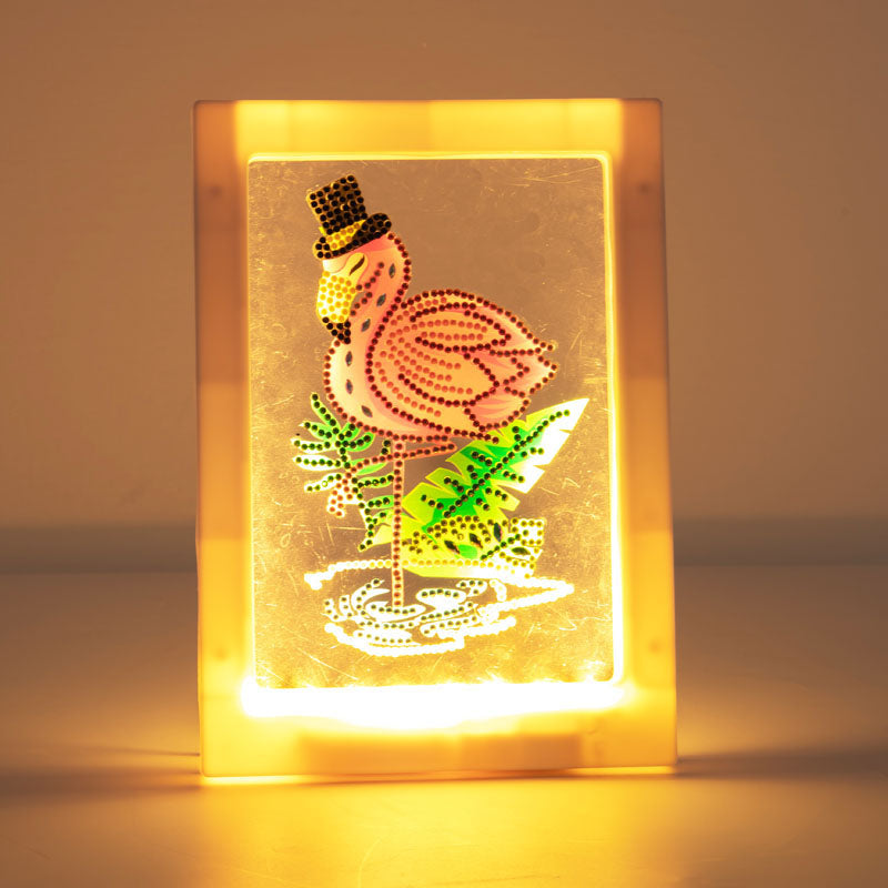 DIY flamingo diamond painting Led lamp night light home desk photo frame painting decoration