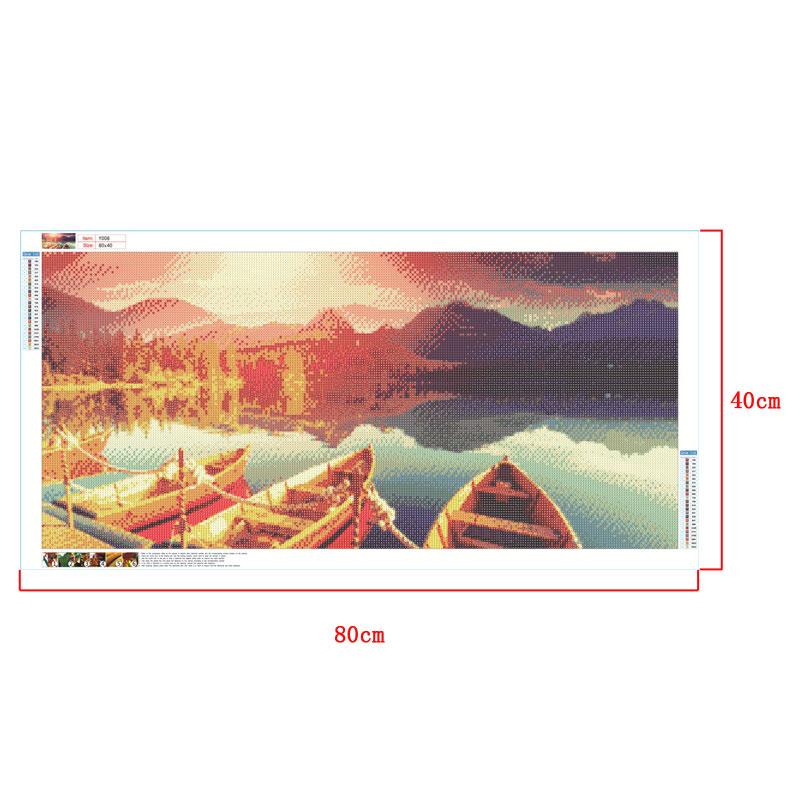 Boats By The Lake | Full Round Diamond Painting Kits