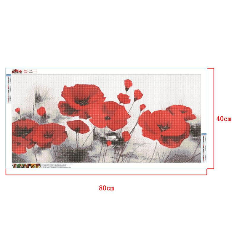 Red Flowers | Full Round Diamond Painting Kits